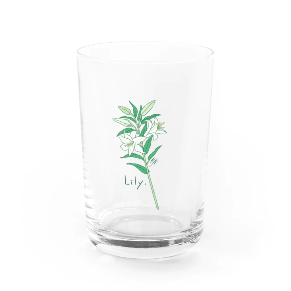 しおみ なおこ｜イラストレーターのFLOWER〈Lily〉 Water Glass :front