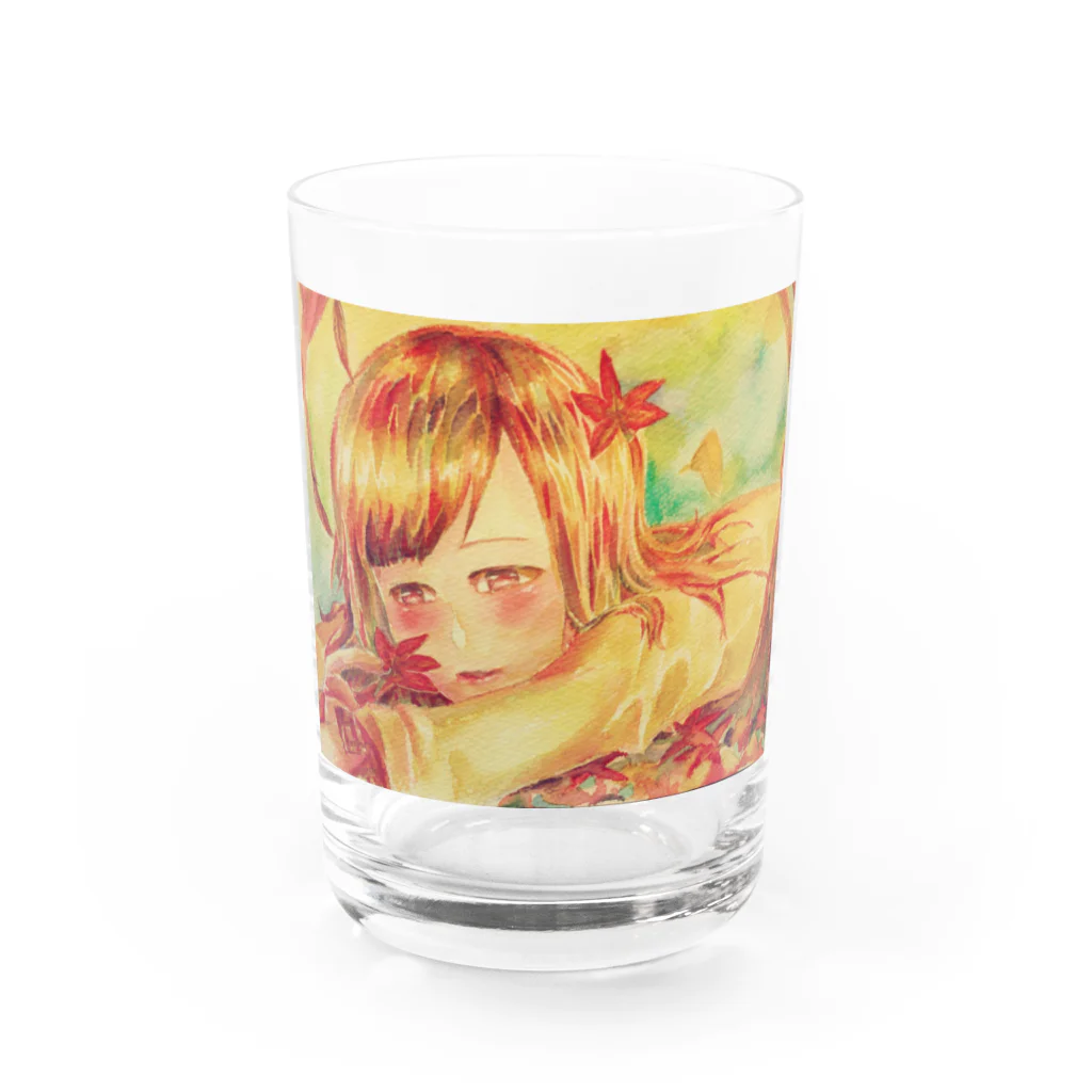 こあらのあかいろの紅葉 Water Glass :front