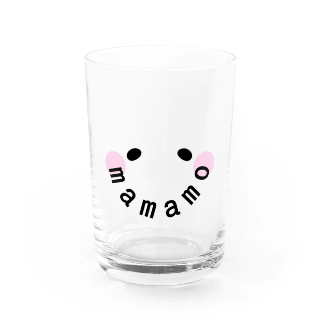 よつかいどうmamamoのmamamoロゴグラス（モノクロｂ） Water Glass :front