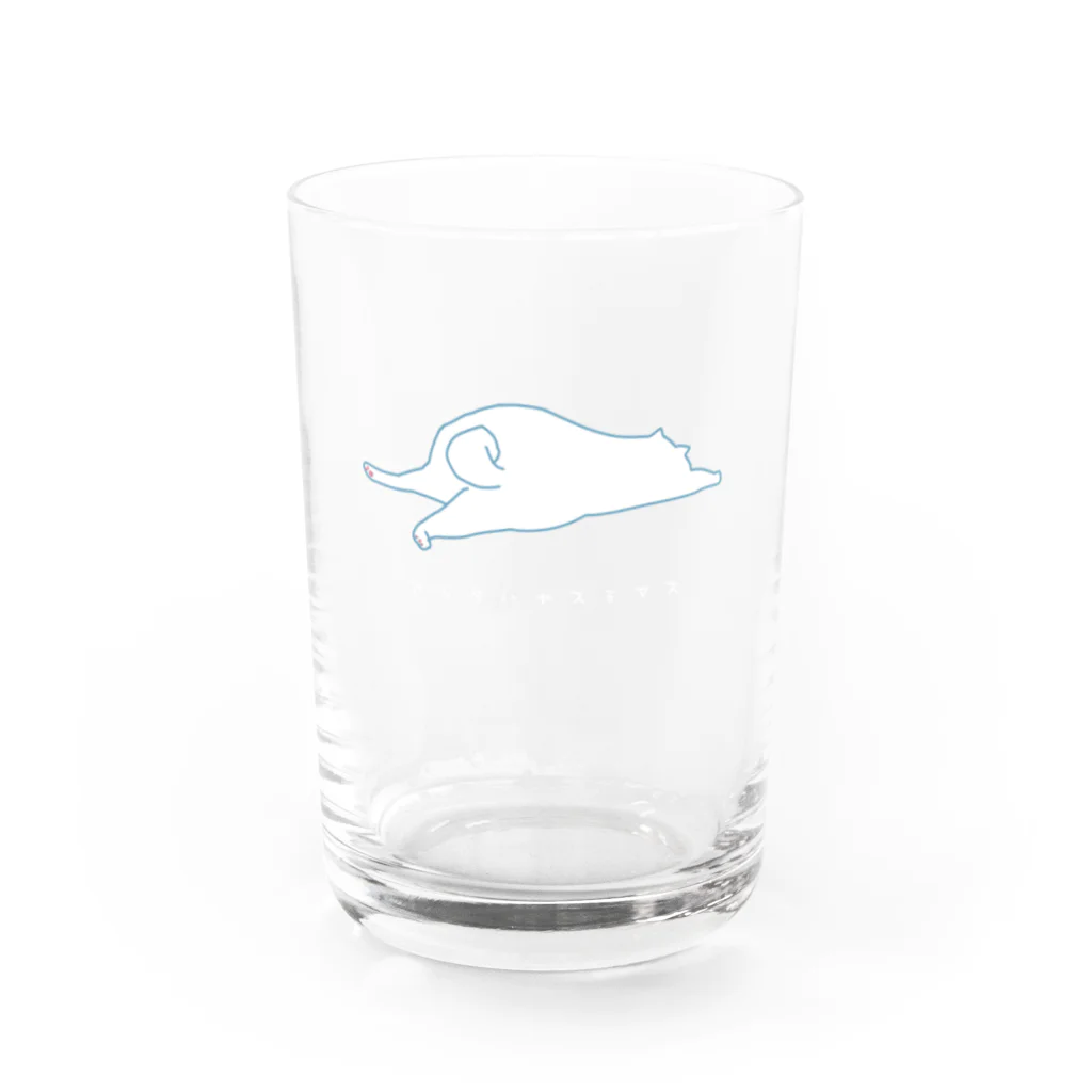 小鳥と映画館の明日は休みます (猫)白文字バージョン Water Glass :front