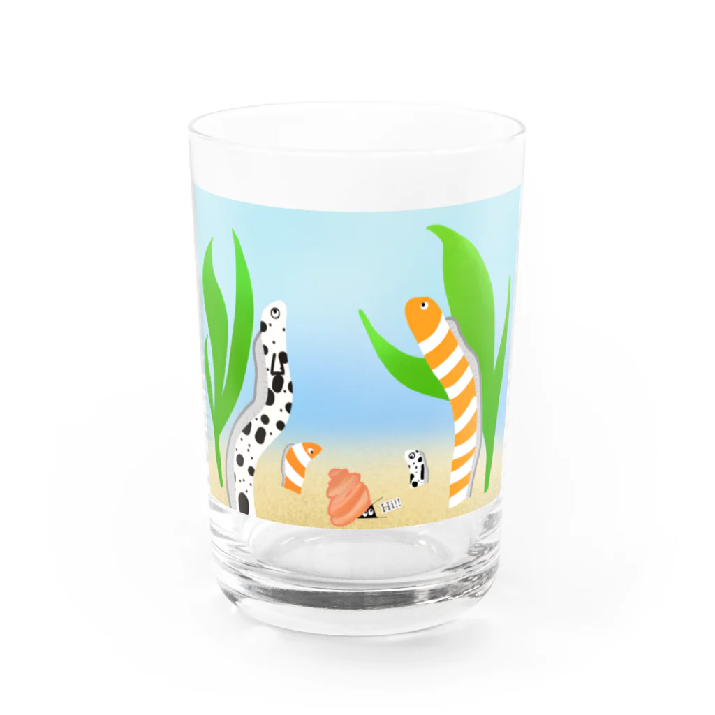 Lily bird（リリーバード）のニシキ・チンアナゴの中に迷いこんだ忍者スリスリくん Water Glass :front