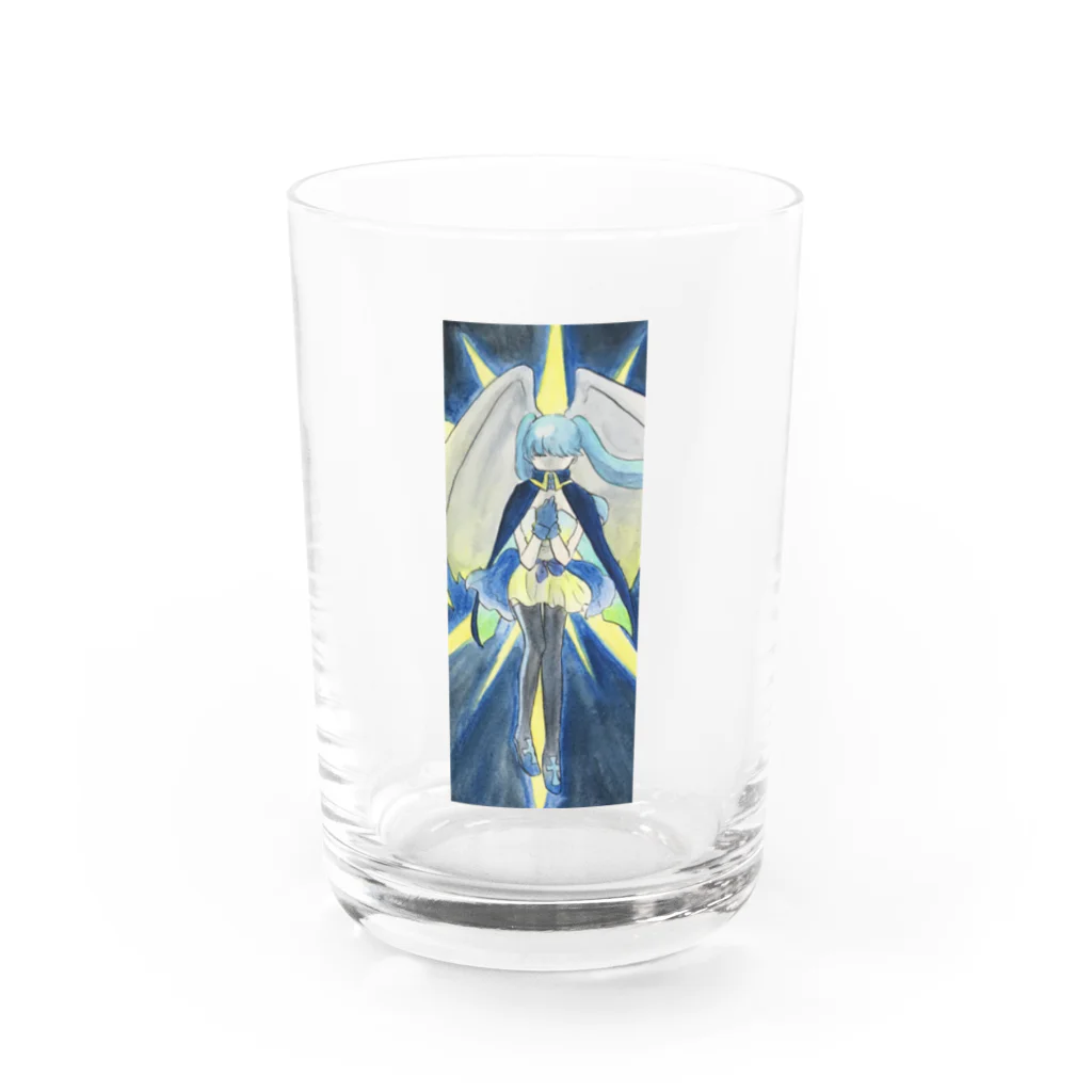 琉璃色クリエイトの蒼の天使（祈り） Water Glass :front