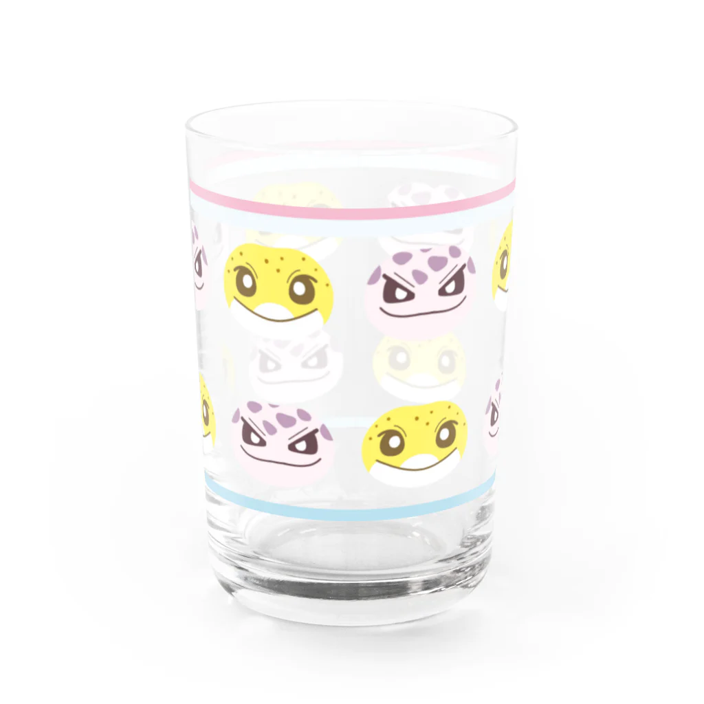 レオパとニシアフのケニーレインローズの顔コップ Water Glass :front