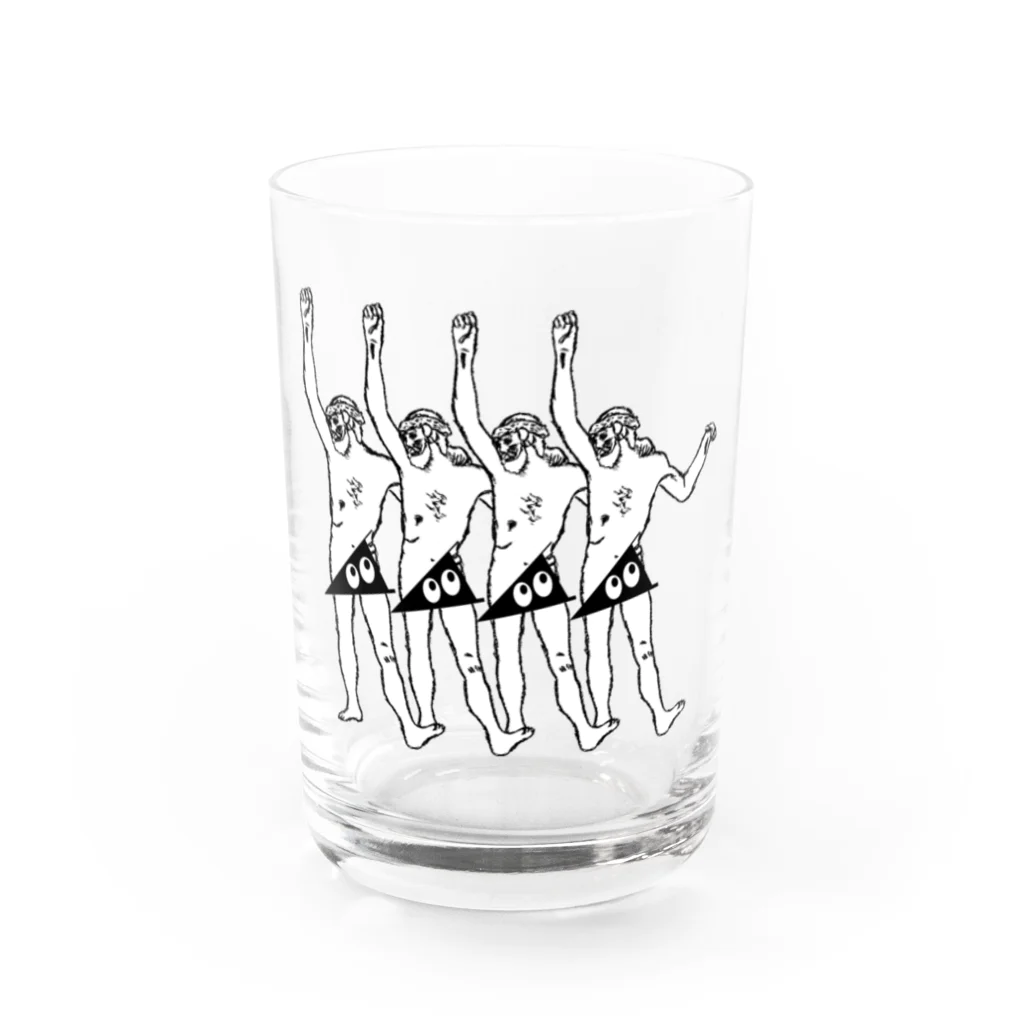 stereovisionの踊るキリスト+局部にはスリスリくん Water Glass :front