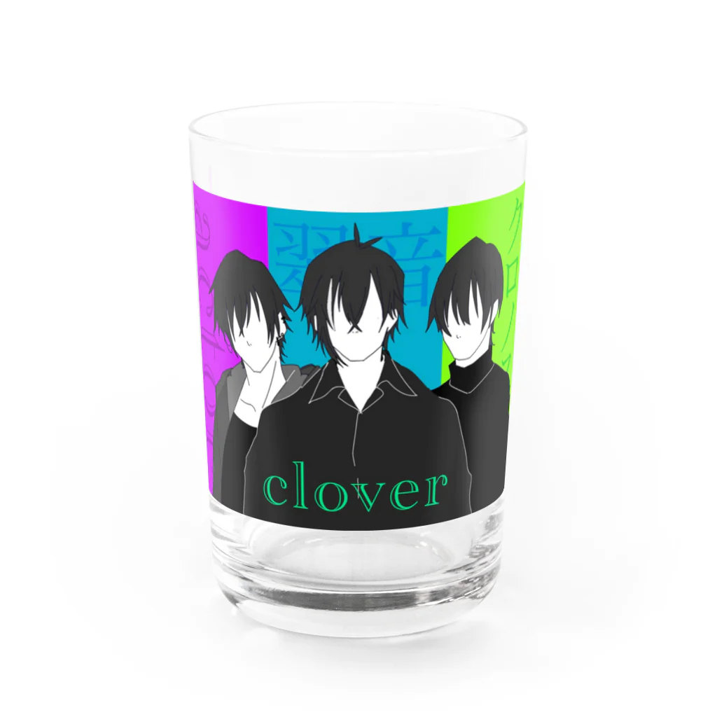 Clover_overのCloverのゲーム実況のマグカップ Water Glass :front