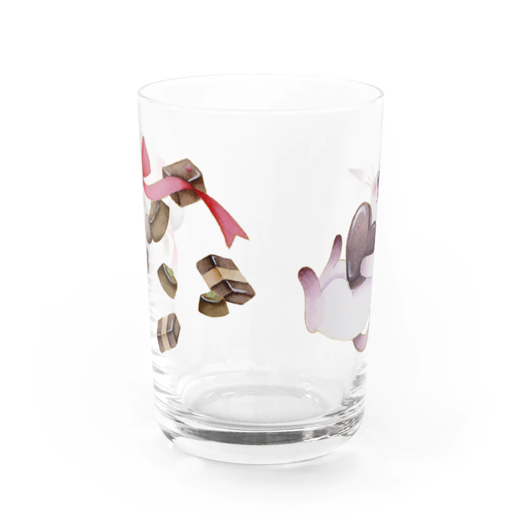 しまだ ねこのお菓子な猫（チョコレート） Water Glass :front