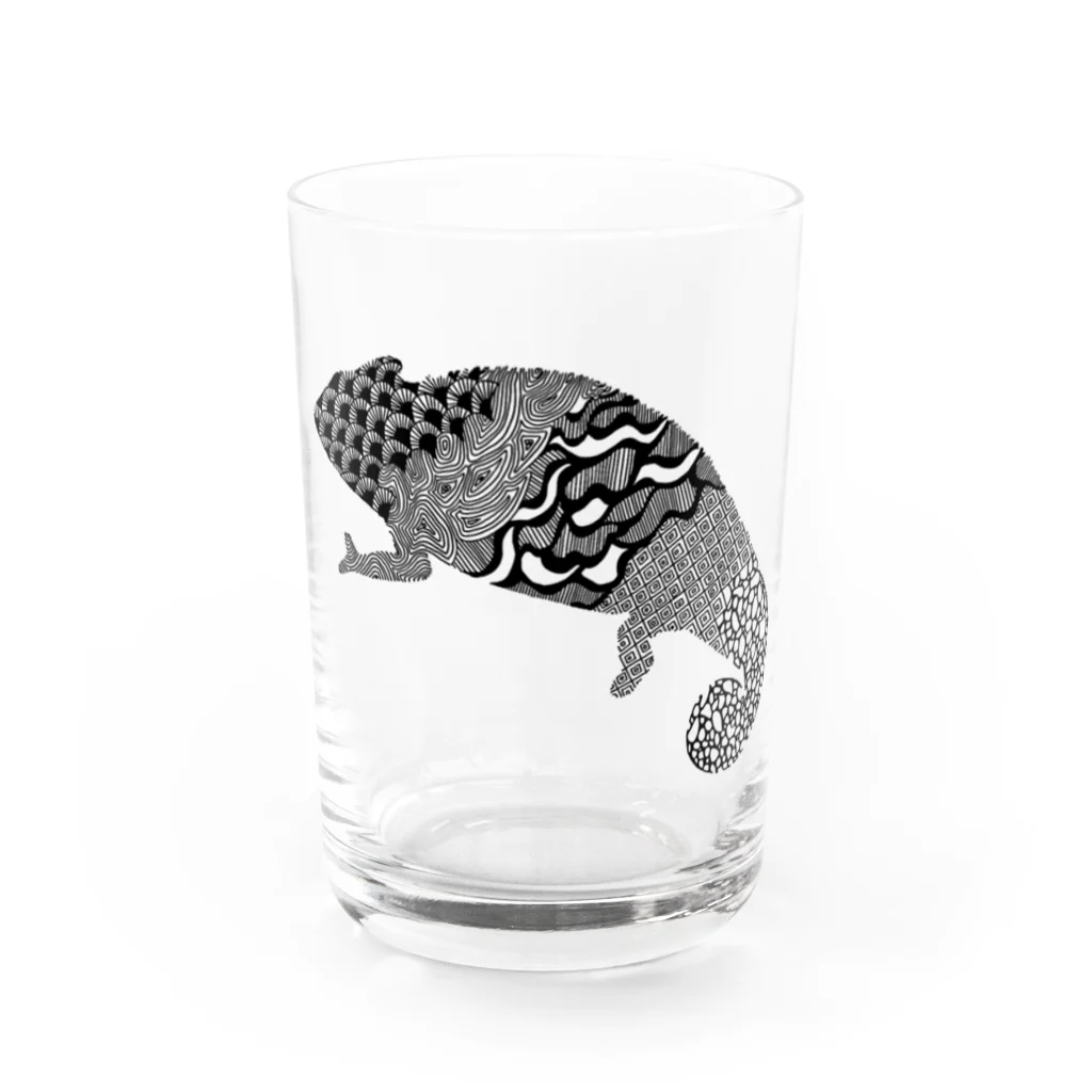 新谷べにのパンサーカメレオン Water Glass :front