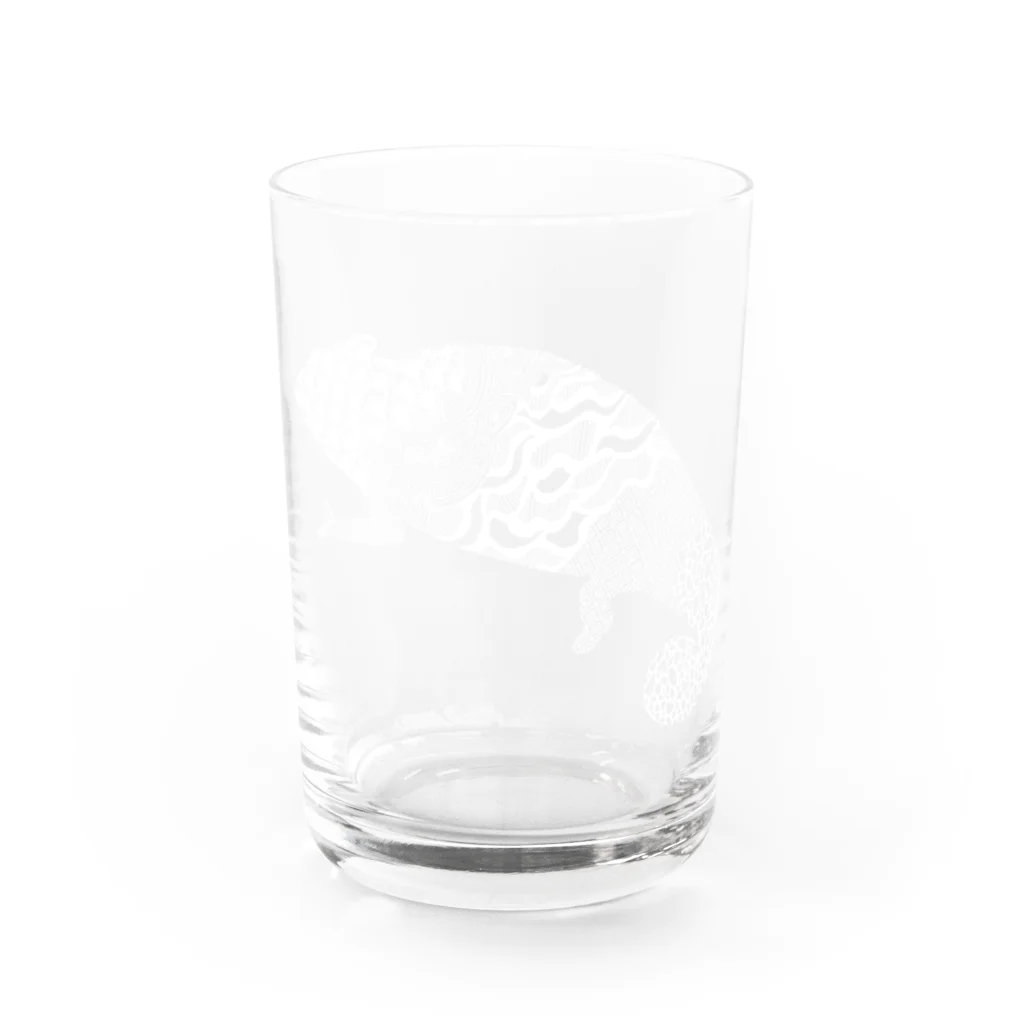 新谷べにのパンサーカメレオン白 Water Glass :front