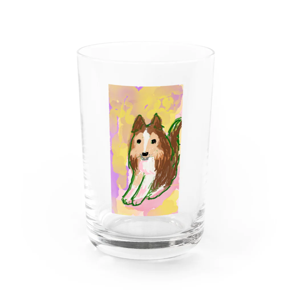 きょこちSHOPのシェルティ  ノイちゃん Water Glass :front