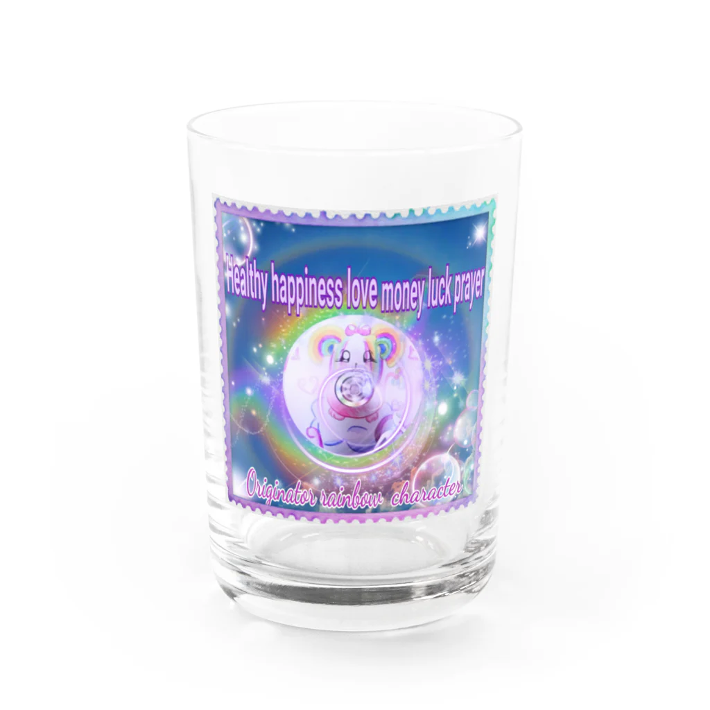 みっぴーの元祖　虹色キャラクター🌈Wonderful Water Glass :front