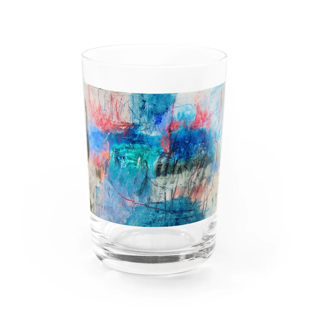 抽象画家ShizukiKagawaのそよかぜといろ Water Glass :front