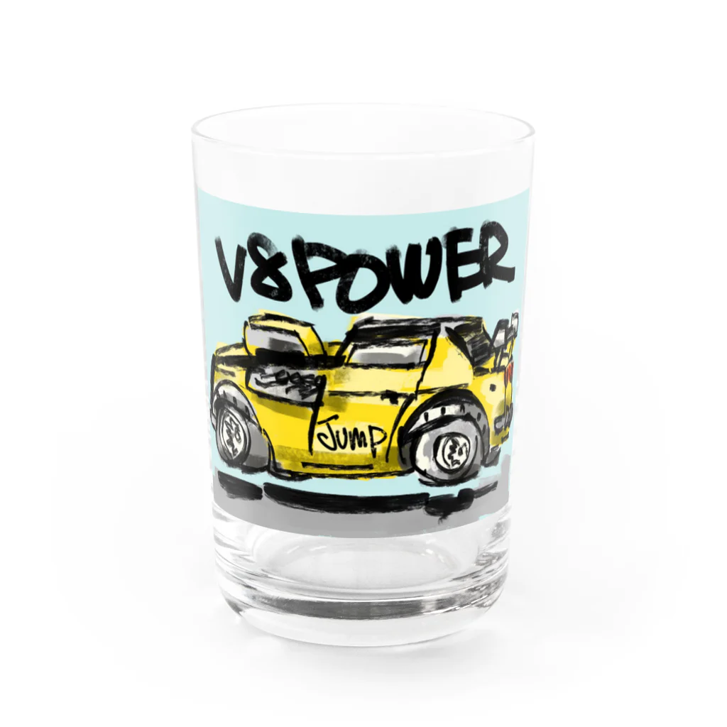 スタジオばんやのV8パワー Water Glass :front