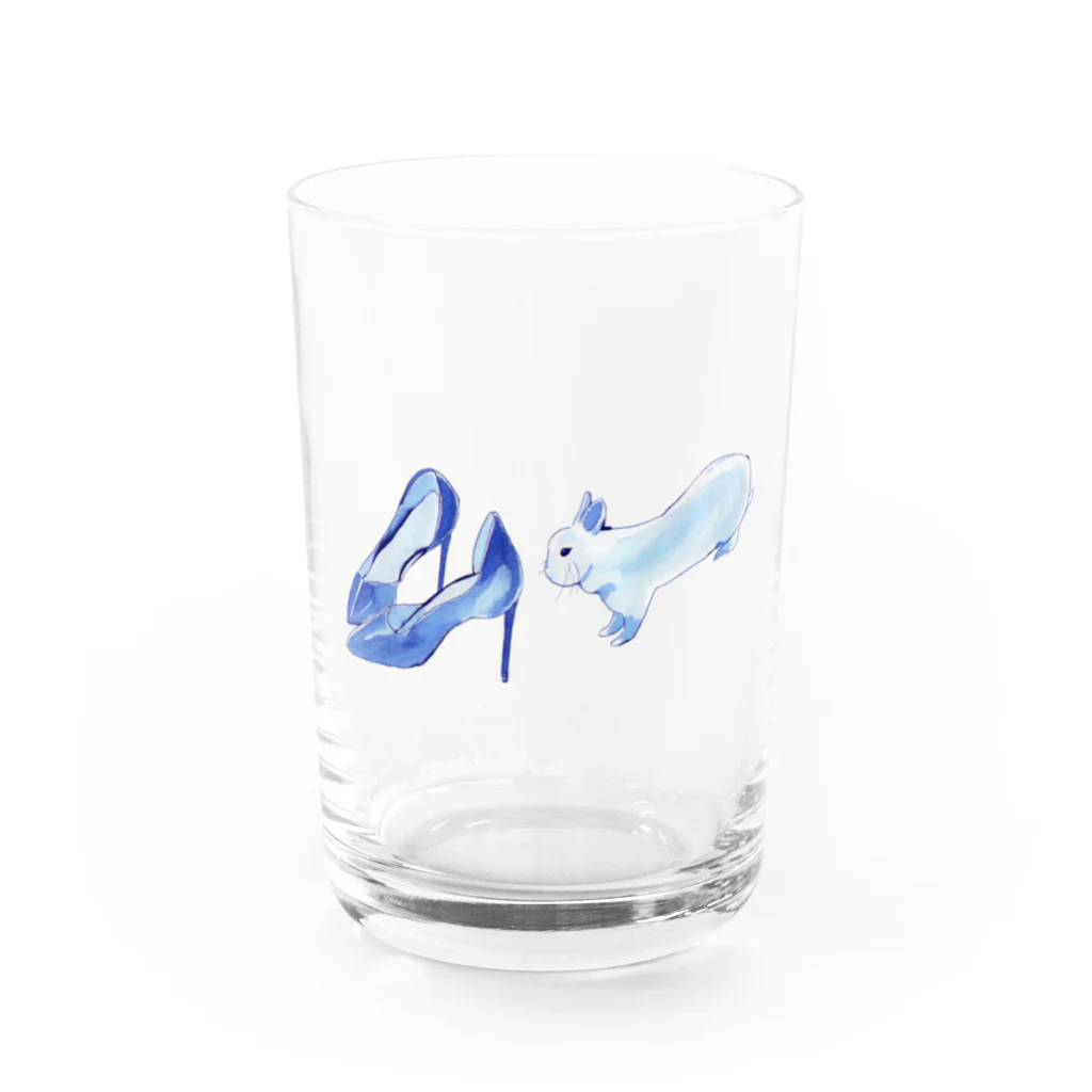 ダンシングひかり☁←お天気の憧れの靴とうさぎ Water Glass :front