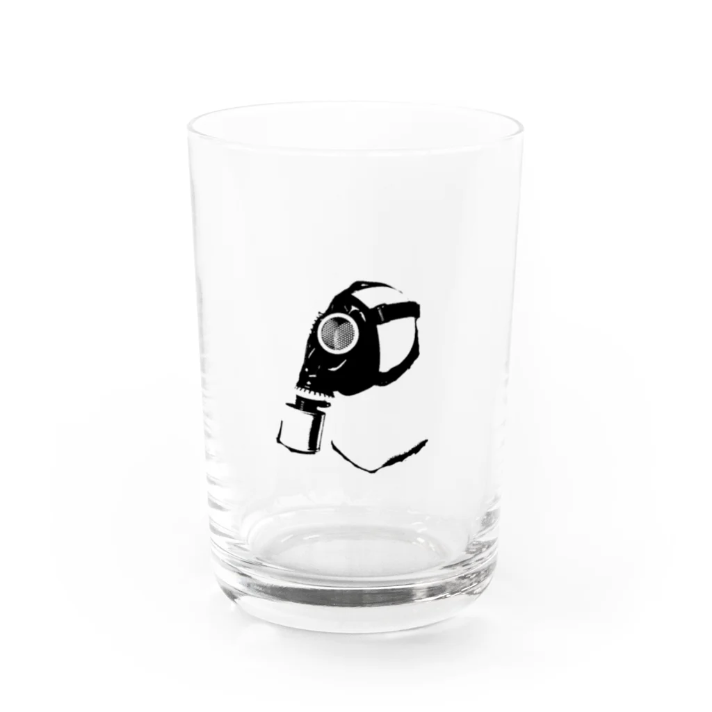 神奈川縫製工廠のガスマスク　(黒) Water Glass :front