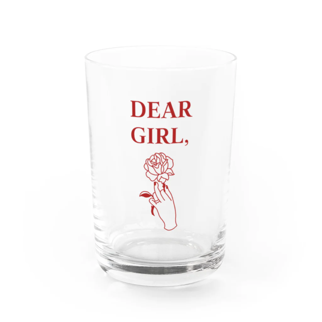 ITSUMItalkstoreのdear girl, red logo Water Glass :front