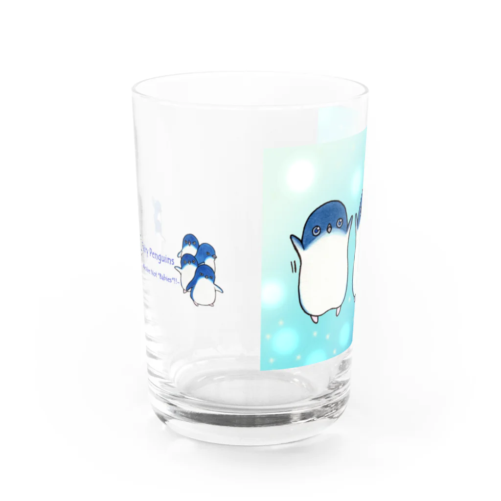 ヤママユ(ヤママユ・ペンギイナ)のふたごのフェアリーペンギン(キラキラロゴつき) Water Glass :front