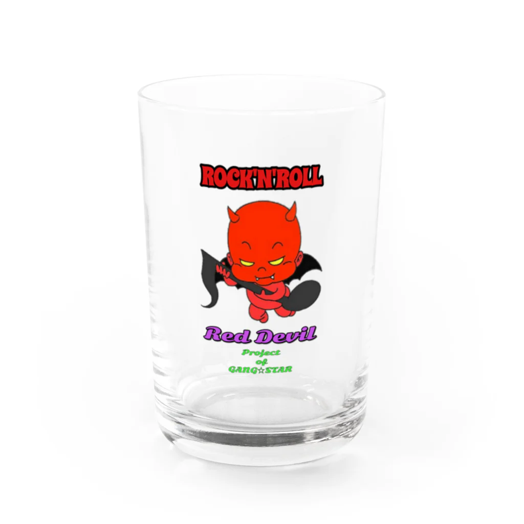 横浜 大口 宝明楼のRed Devil君 Water Glass :front