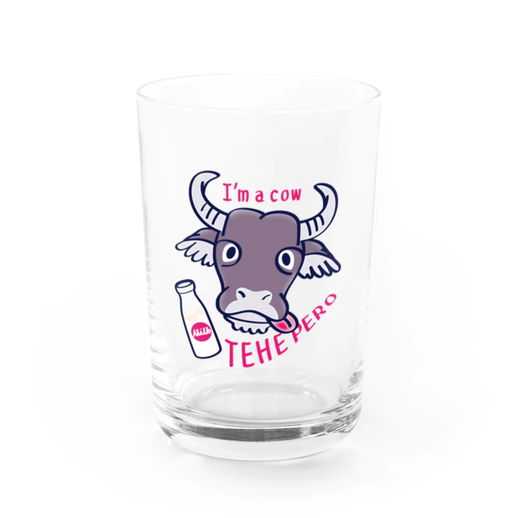 イラスト MONYAAT のテヘペロ水牛くん Water Glass :front