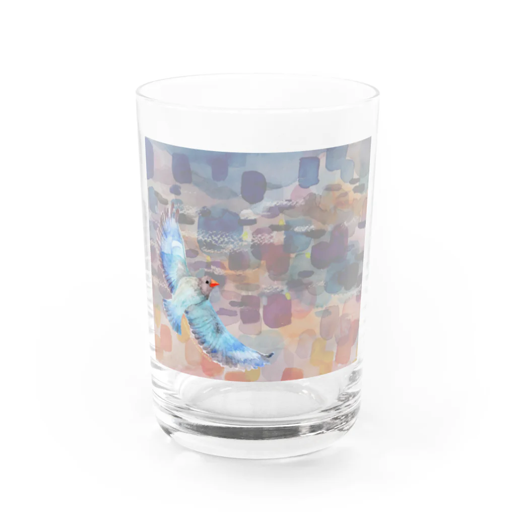 catanorynecoの青い鳥がなくとき -夕焼け- Water Glass :front