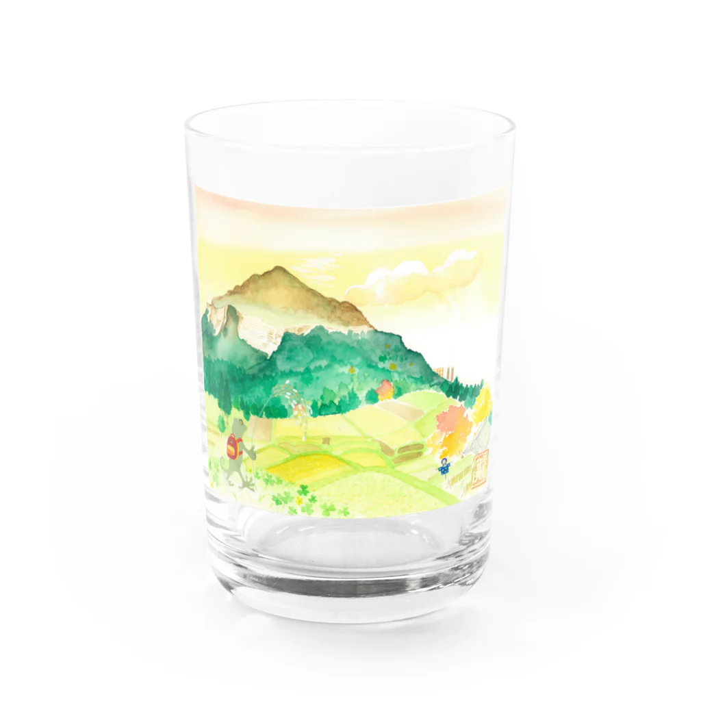 やもいも　（ヤモリ&イモリ）の武甲山 Water Glass :front