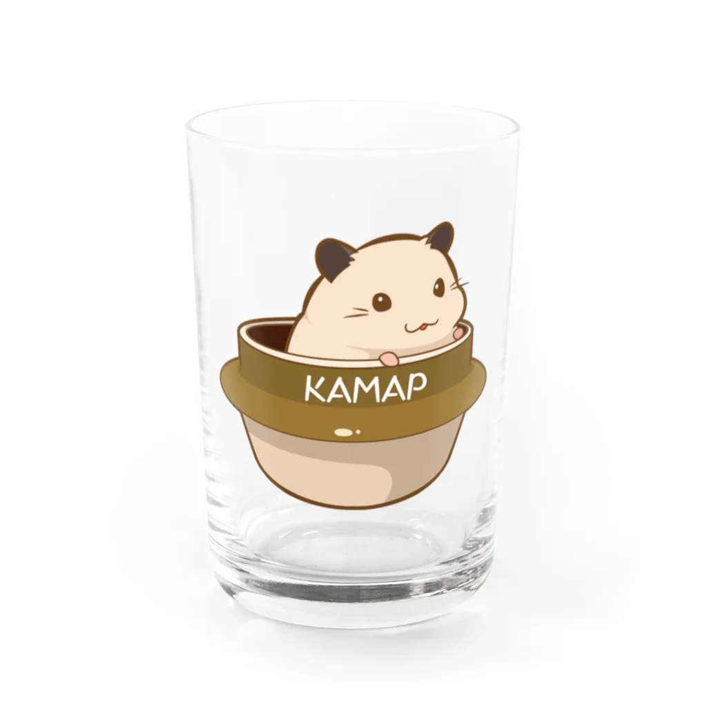 KAMAP ＆ Ricaの【KAMAP】釜タク乗りのキンクマくん グラス前面