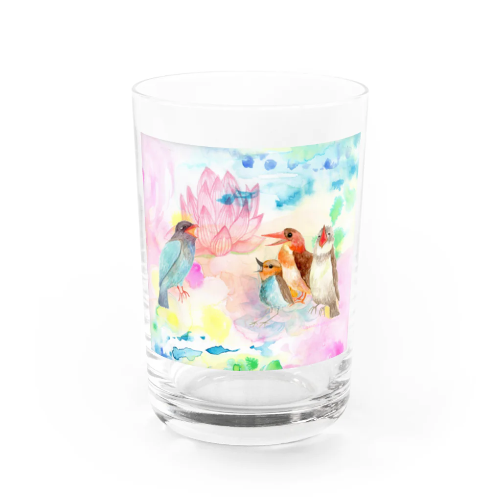 catanorynecoの青い鳥がなくとき -蓮の花- Water Glass :front