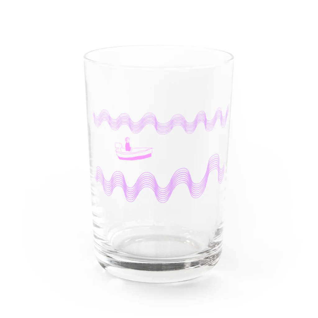 犬吠え商店の波波ボート(あはれな鳥) Water Glass :front