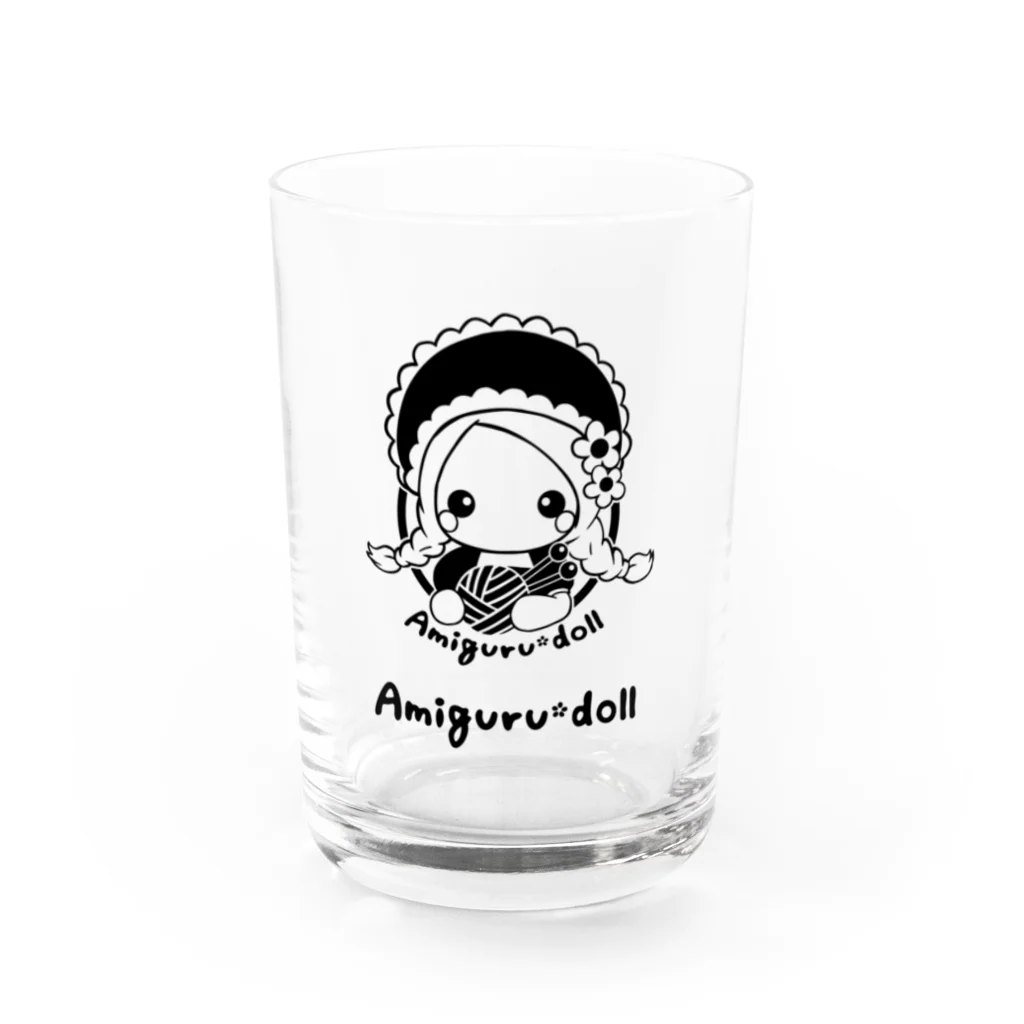 あみぐるどーるグッズSHOPのあみぐるどーるロゴデザイン Water Glass :front