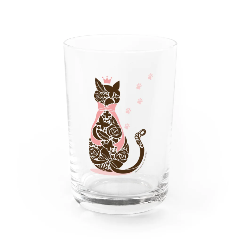 ＊　minanico　＊　Nagato Saori 's shopのラッキーキャット Water Glass :front