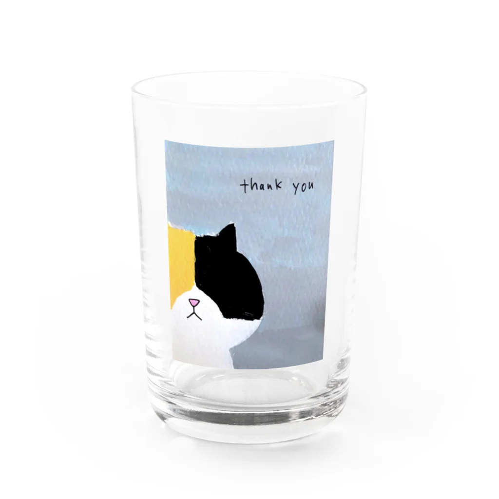 チマホマ社のみけねこ。 Water Glass :front