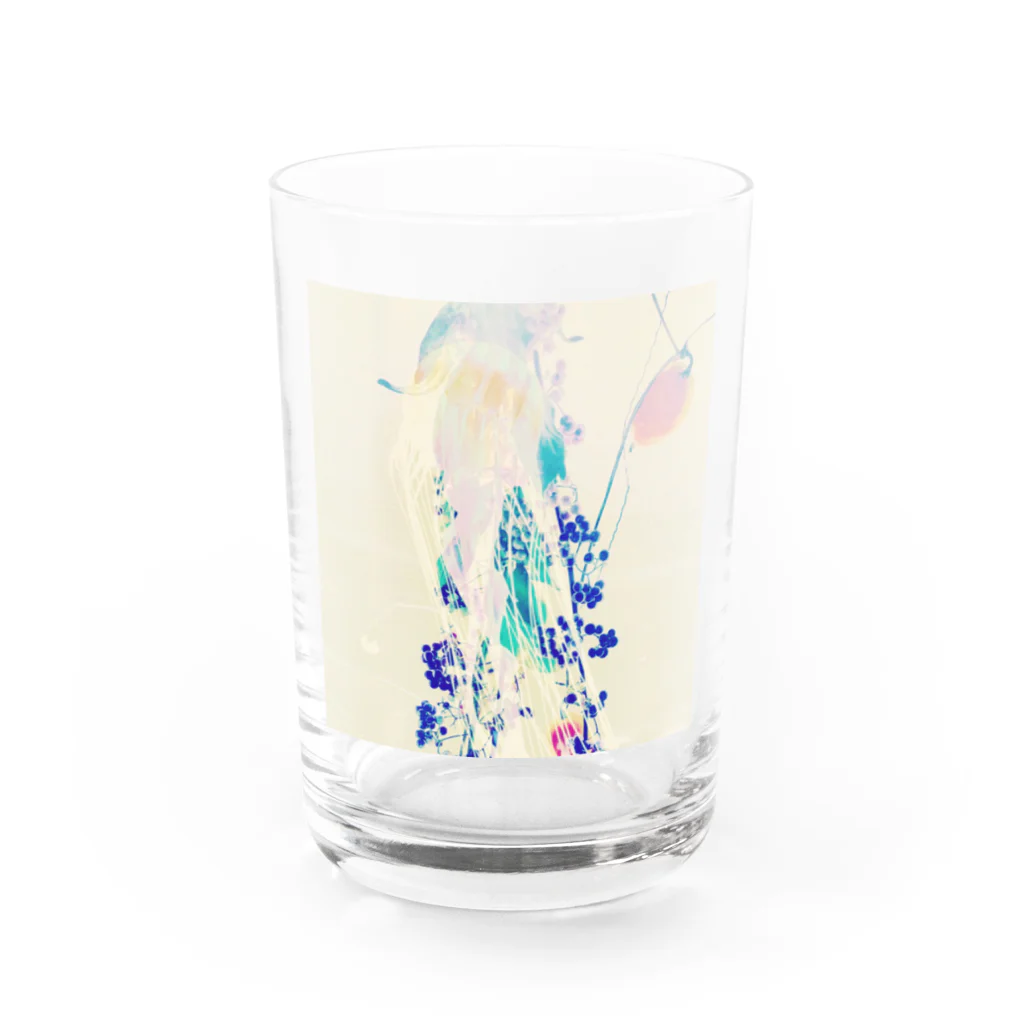 ニュー水青の烏瓜くらげ Water Glass :front