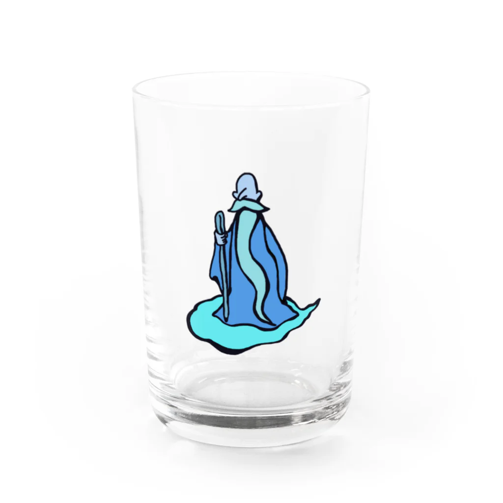 シュールショックの青い仙人 Water Glass :front