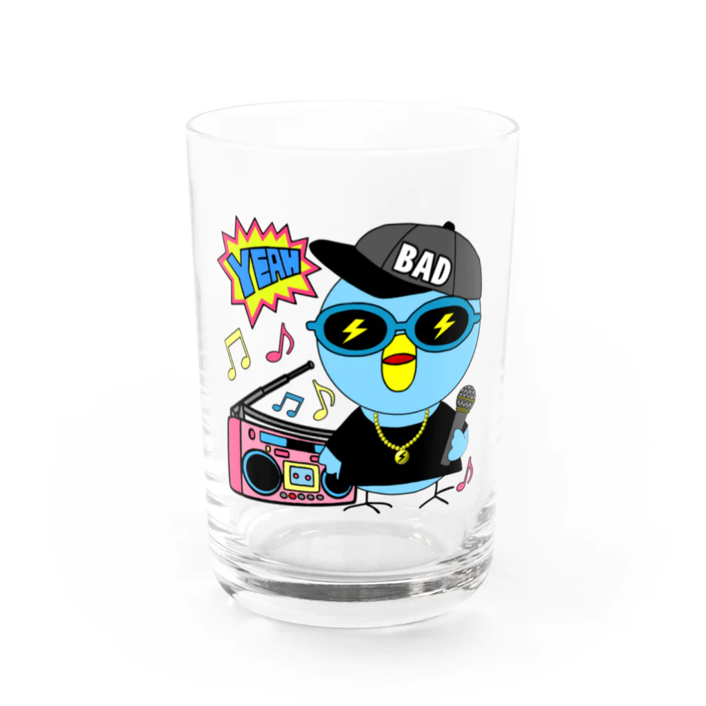 秘密結社(ㆁөㆁ)青い鳥の唯我HIPHOP丸シリーズ Water Glass :front