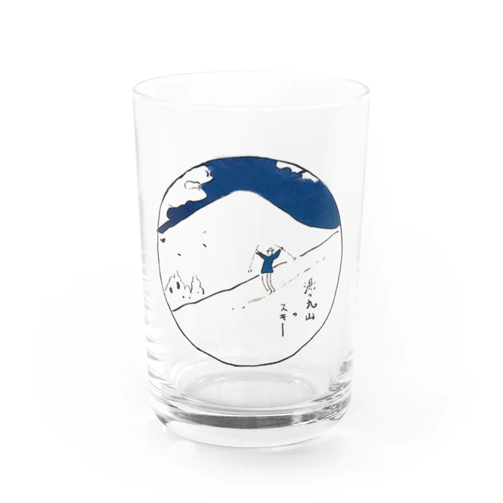 信州とうみ観光協会の祢津煎餅　湯ノ丸山のスキー Water Glass :front