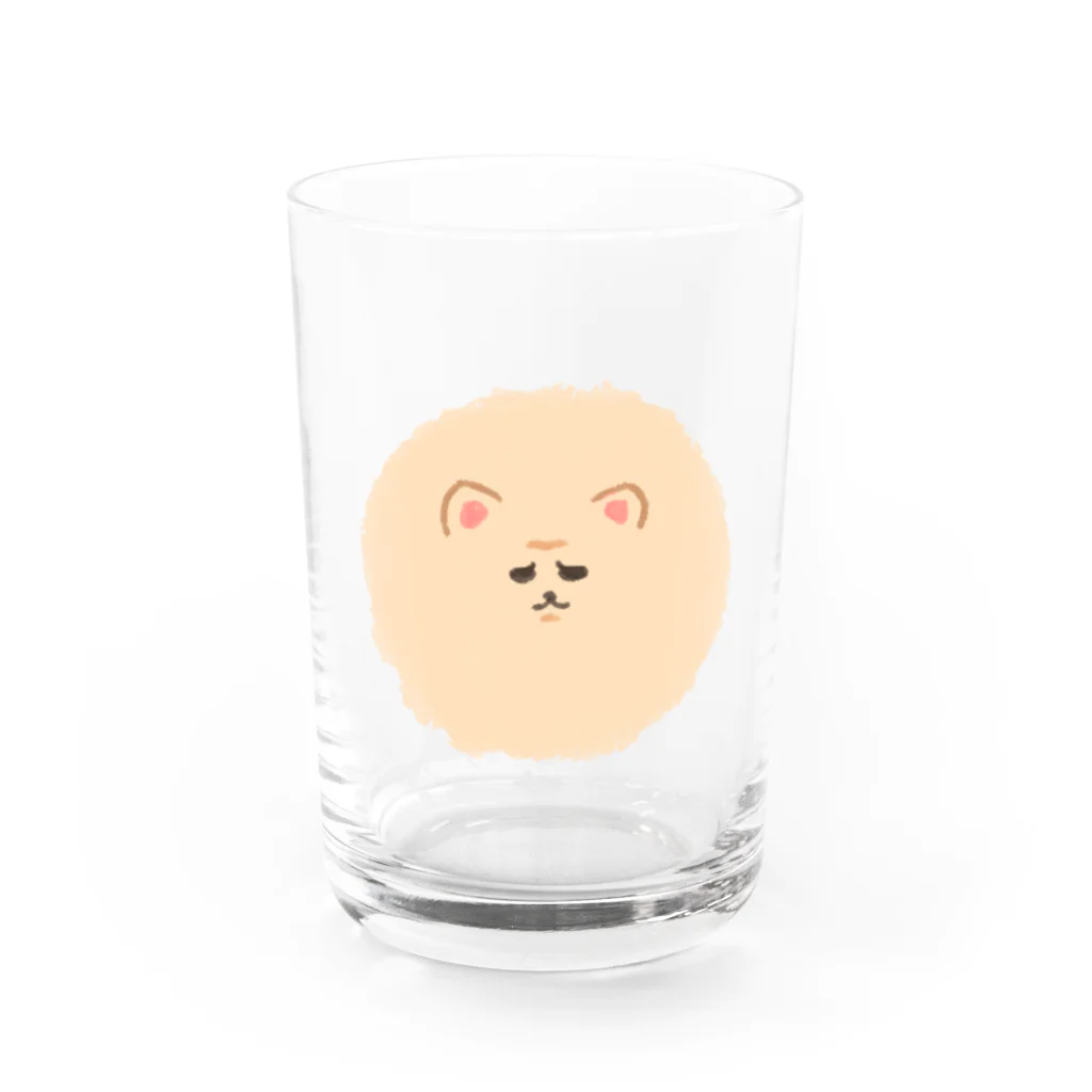 いくら丼のふえくされたポメ　薄茶 Water Glass :front