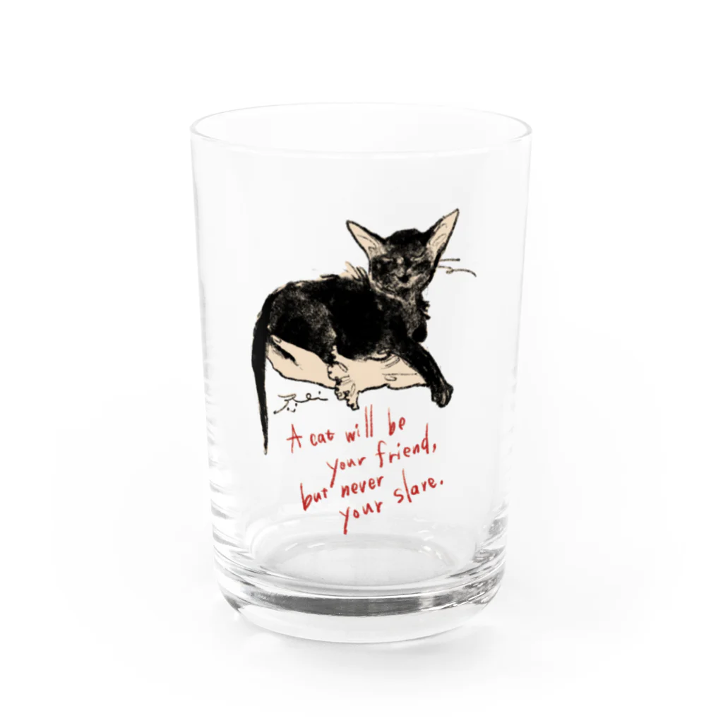 くらはしれいの黒猫トト Water Glass :front