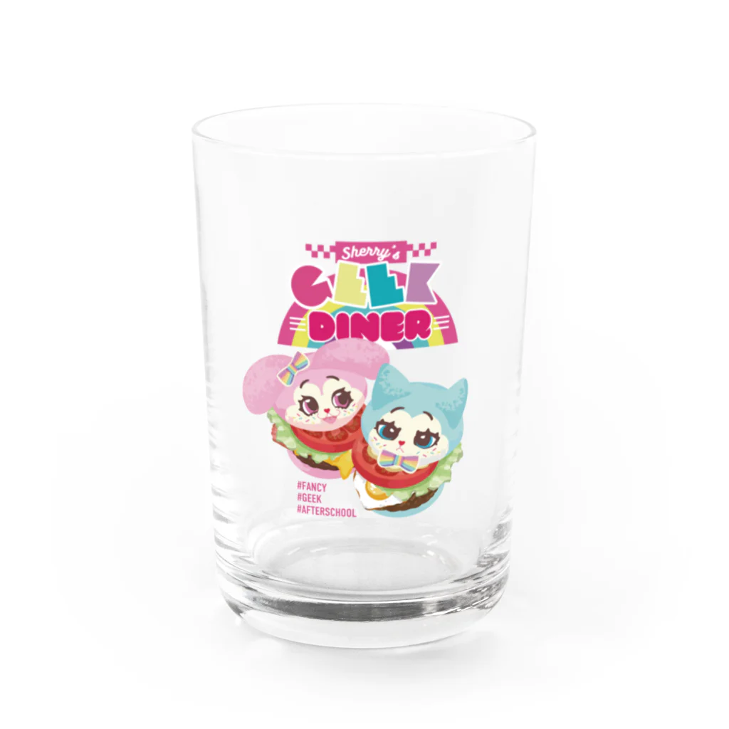 🦄🌈全身原色🌈🦄のSherry'sGEEK DINER Water Glass :front