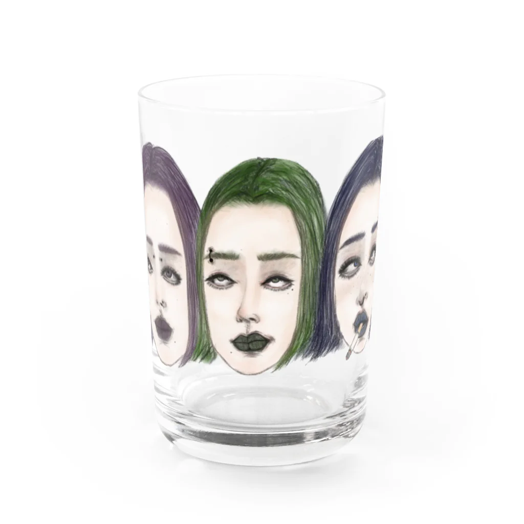 Ａ　ｍａ　Ｆａｃｏｎ〘S〙のラリ三姉妹 Water Glass :front