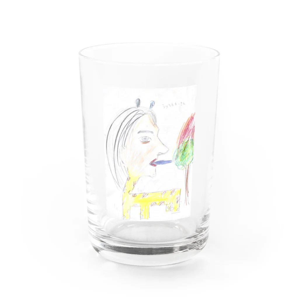 ロサンゼルス美術館のショベルカーさん Water Glass :front