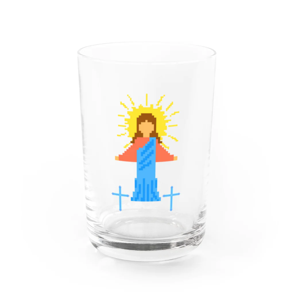 ムエックネのキリスト　ドット絵 Water Glass :front