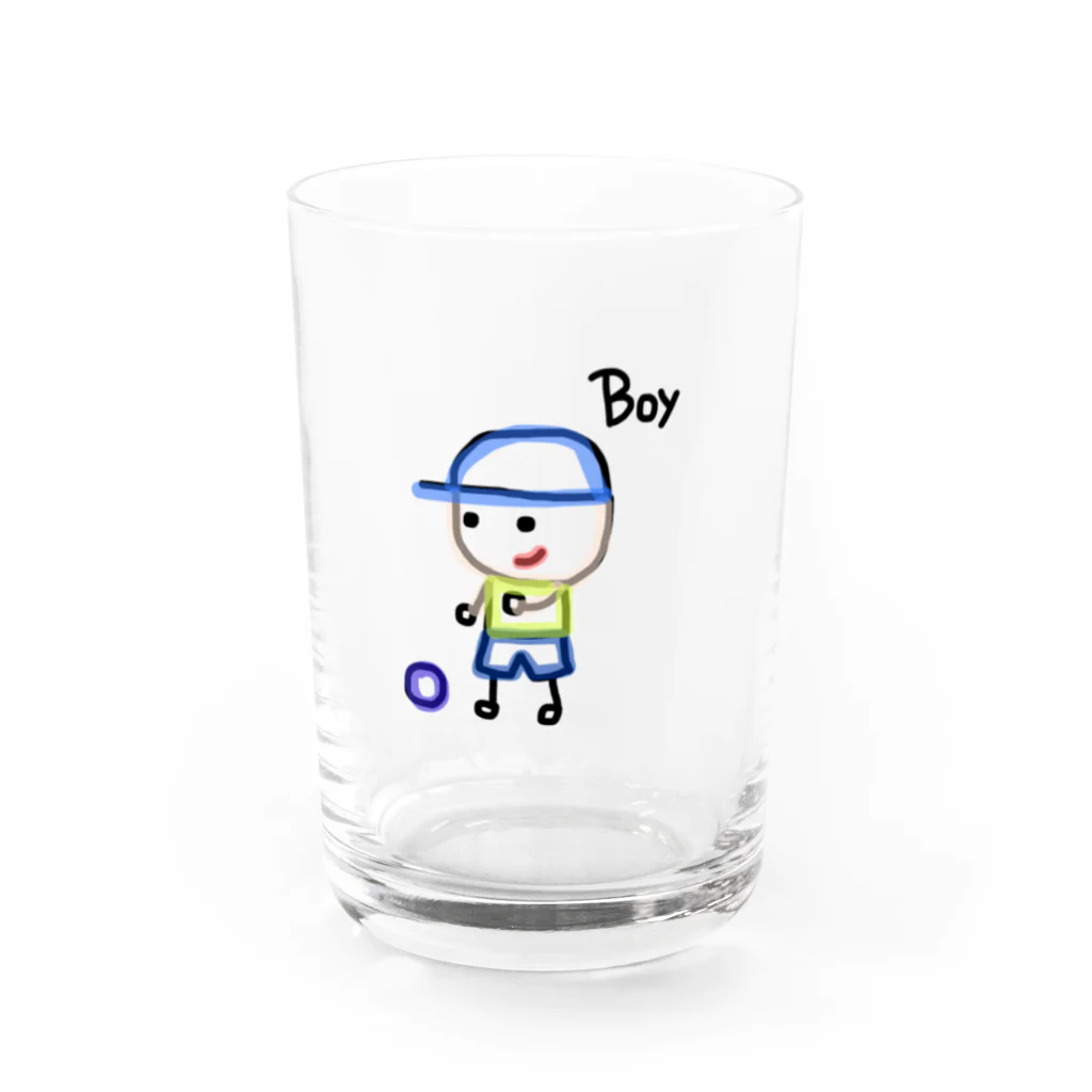 くまさんしょっぷのおとこのこ Water Glass :front