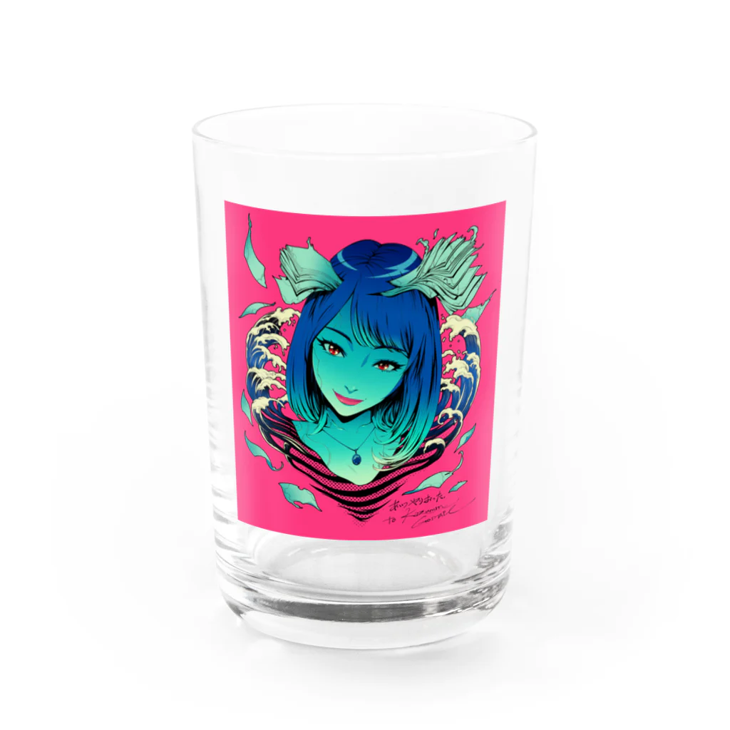 ヒビコイのミンミンピンク（スッピン） Water Glass :front