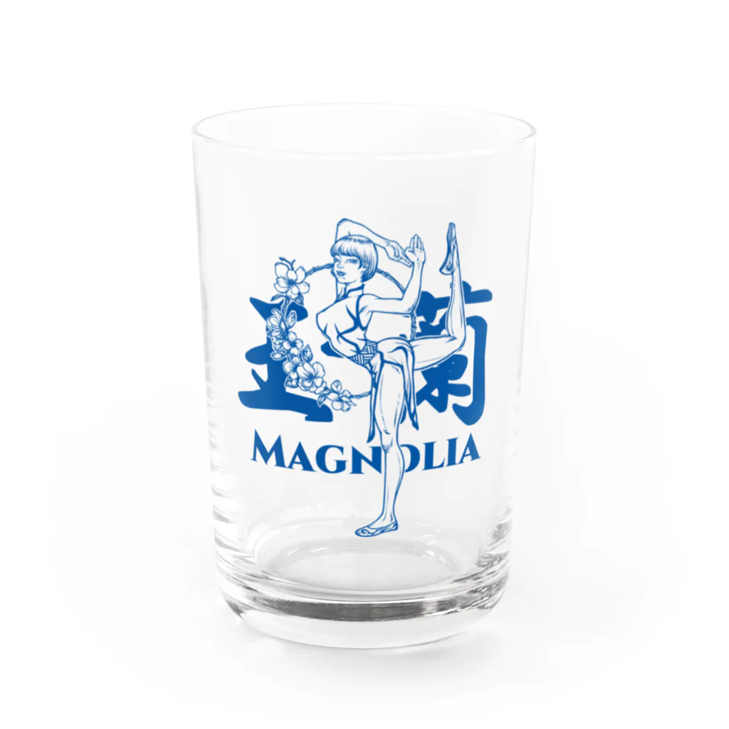 おうりょうじの玉蘭blue（白木蓮/ハクモクレン/マグノリア） Water Glass :front