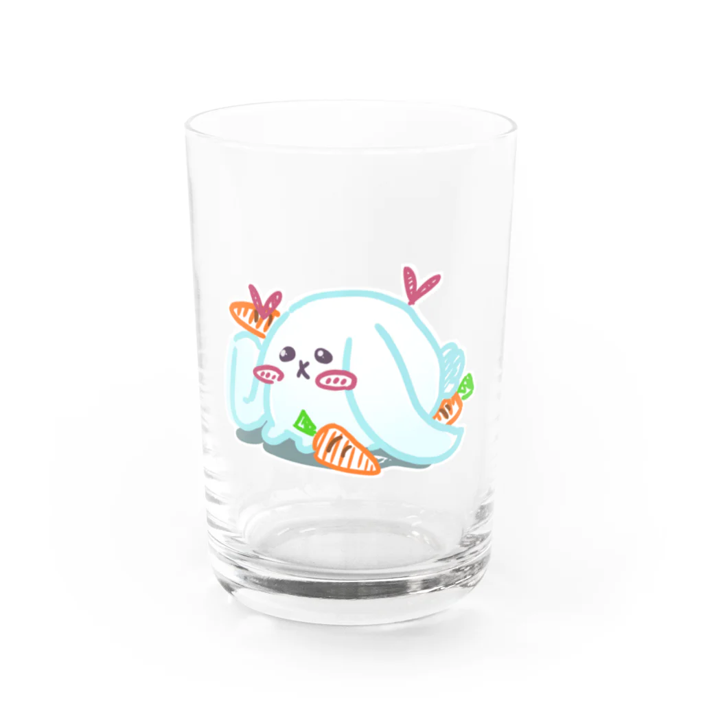 塩茹でそらまめのみみながうさぎ Water Glass :front