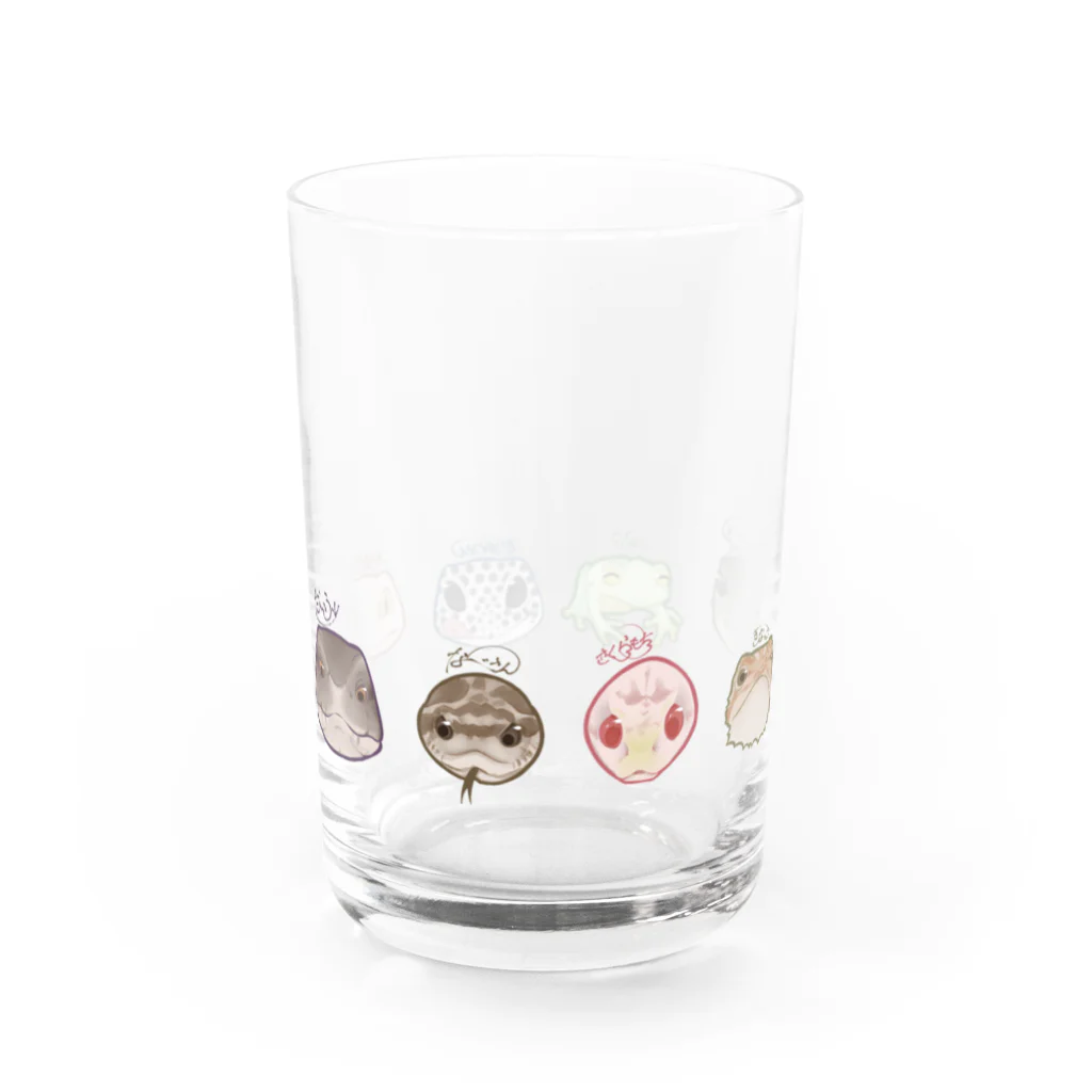 あやすンちグッズ販売所のペット大集合！(横並び) Water Glass :front