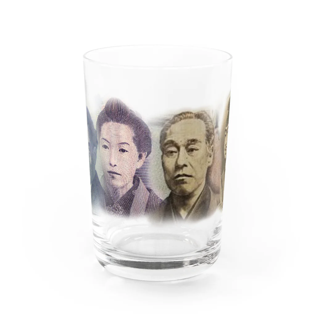 AAAstarsの福沢諭吉 野口英世　樋口一葉 聖徳太子 Water Glass :front