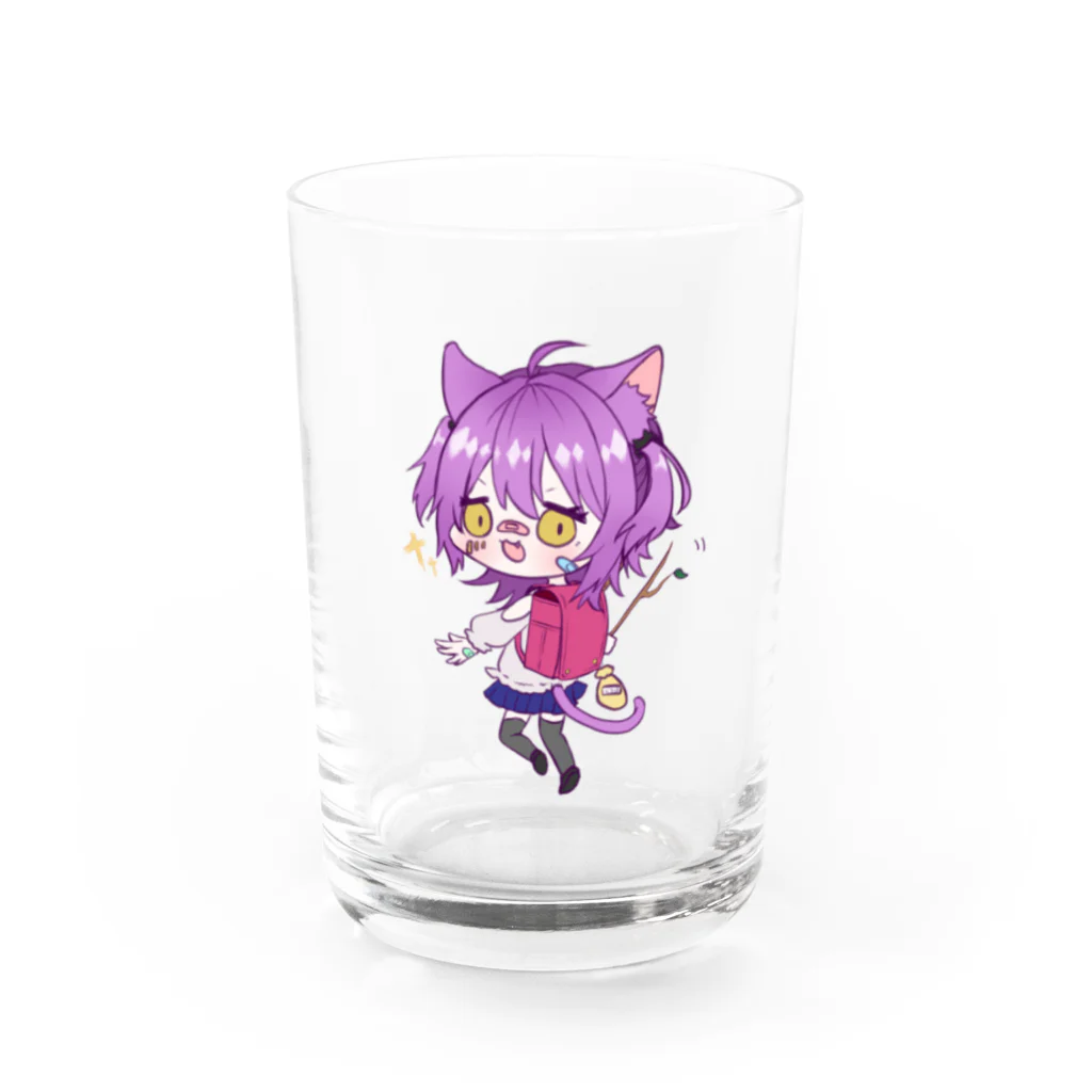 猫魔くろはの小学生くろは Water Glass :front