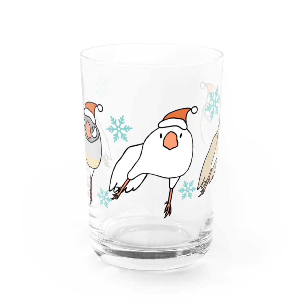 PiZakkuのスサーサンタ　３羽 Water Glass :front