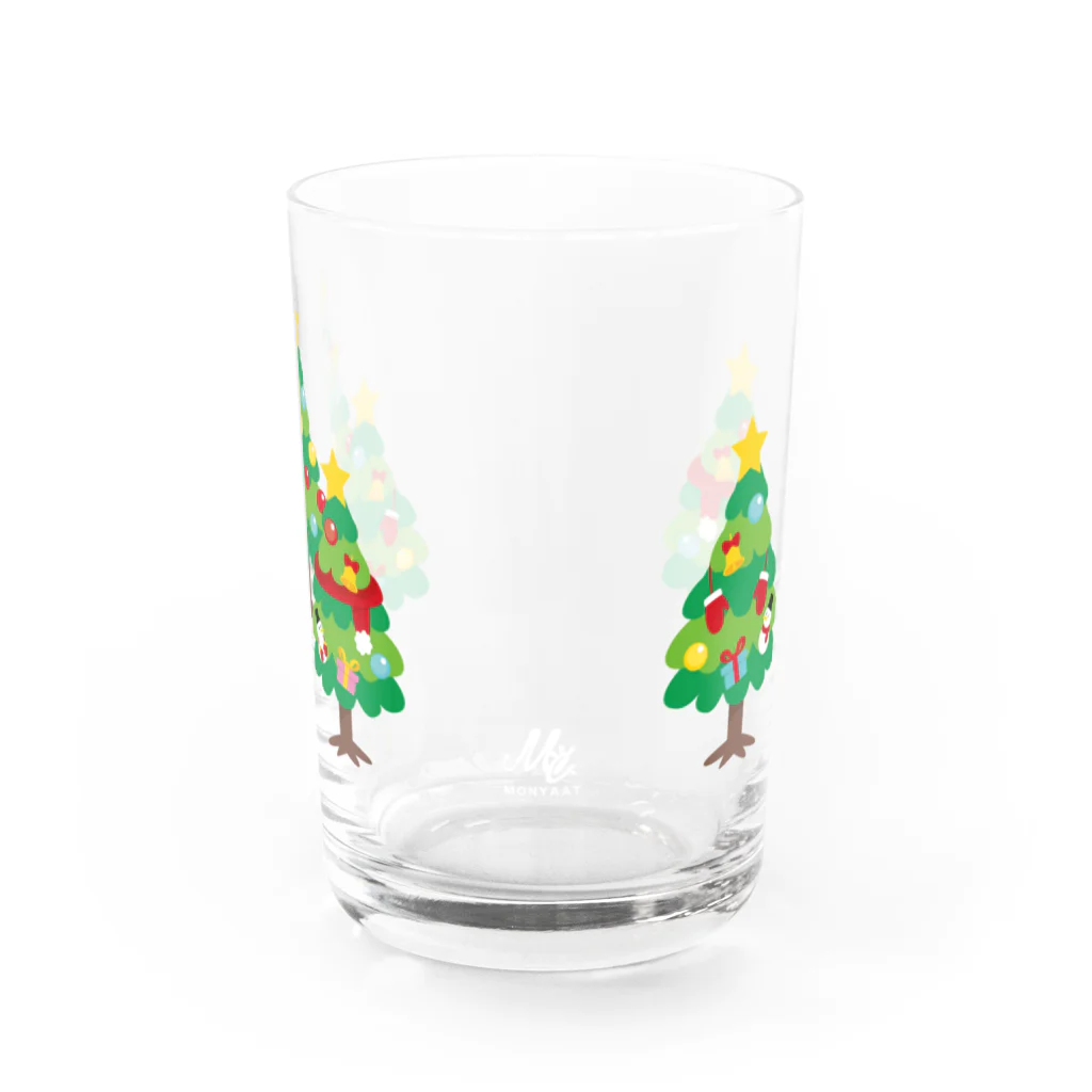 イラスト MONYAAT の森さんと林さんのクリスマス グラス前面