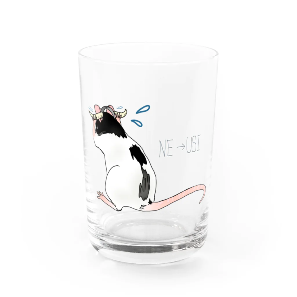 ねこ探知機の往生際のわるいネズミ Water Glass :front